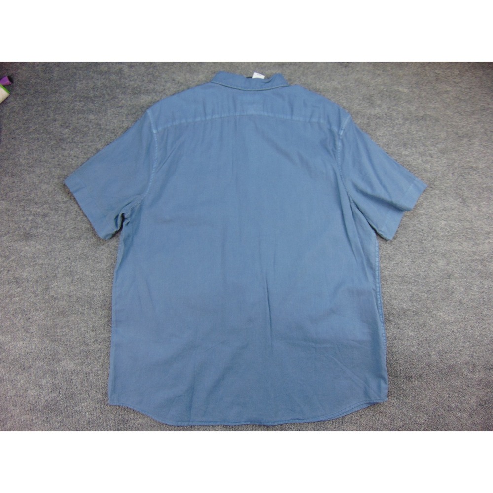 Banana Republic Shirt Mens XL Slim Fit Blue Solid Short Sleeve Button Down - Picture 3 of 10